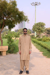 AlifYay Light Brown Kameez and Shalwar - Cotton - 2 piece - AY-012